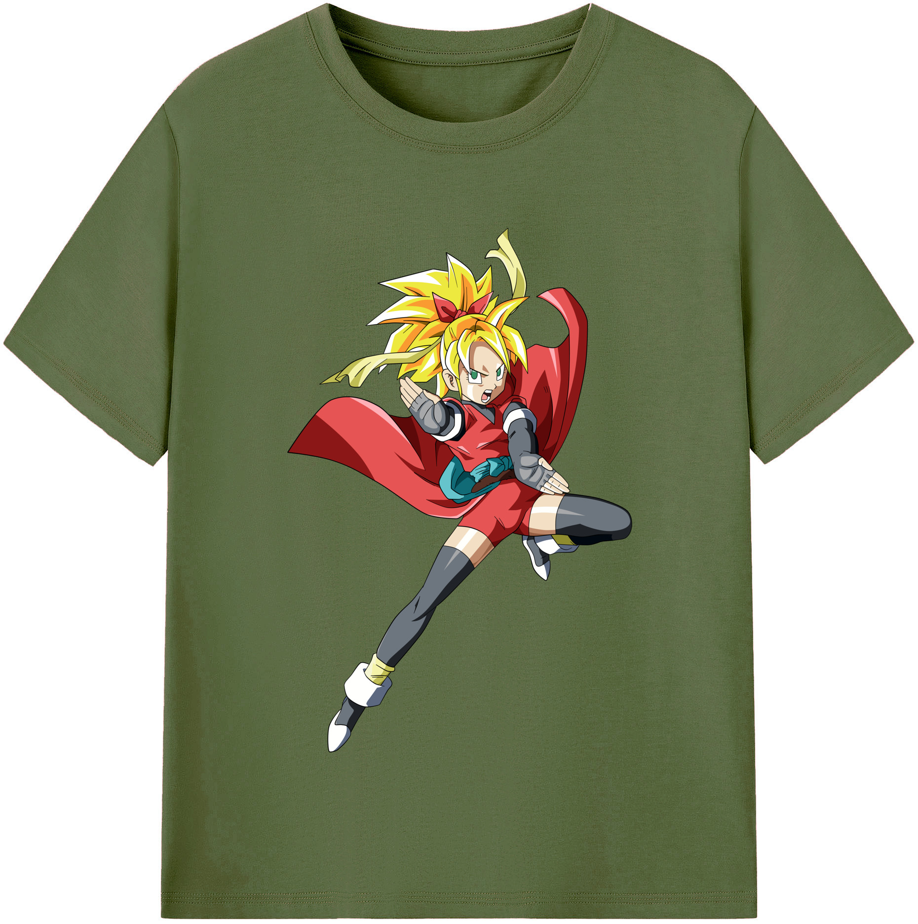 （画像用） ドラゴンボール カリフラ DRAGON BALL Caulifla 綿100％半袖Tシャツ（フロントプリント）